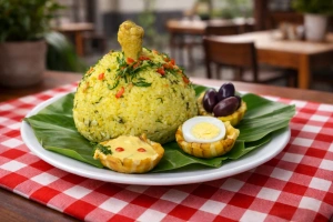 Delicioso juane de pollo envuelto en hoja de bijao