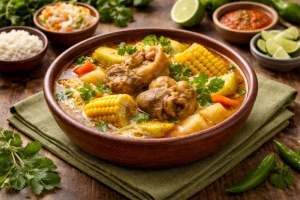 Deliciosa sopa de pata salvadoreña en un tazón humeante