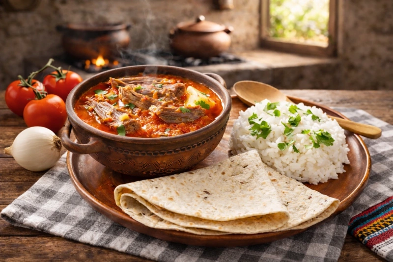 Deliciosas hilachas guatemaltecas con carne y verduras