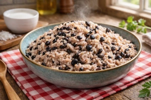Delicioso arroz con guandú y coco al estilo panameño