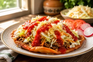 Enchiladas coloridas con ingredientes frescos y presentación apetitosa