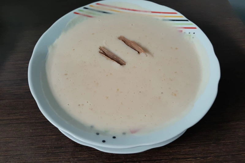 plato con mazamorra de plátano